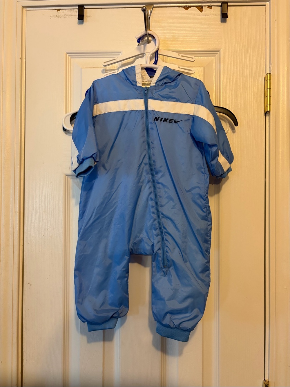 Vintage y2k Nike☑️Hooded Lined Light Blue Windbreaker Bunting Baby👶🏻Pram Sz 6-9